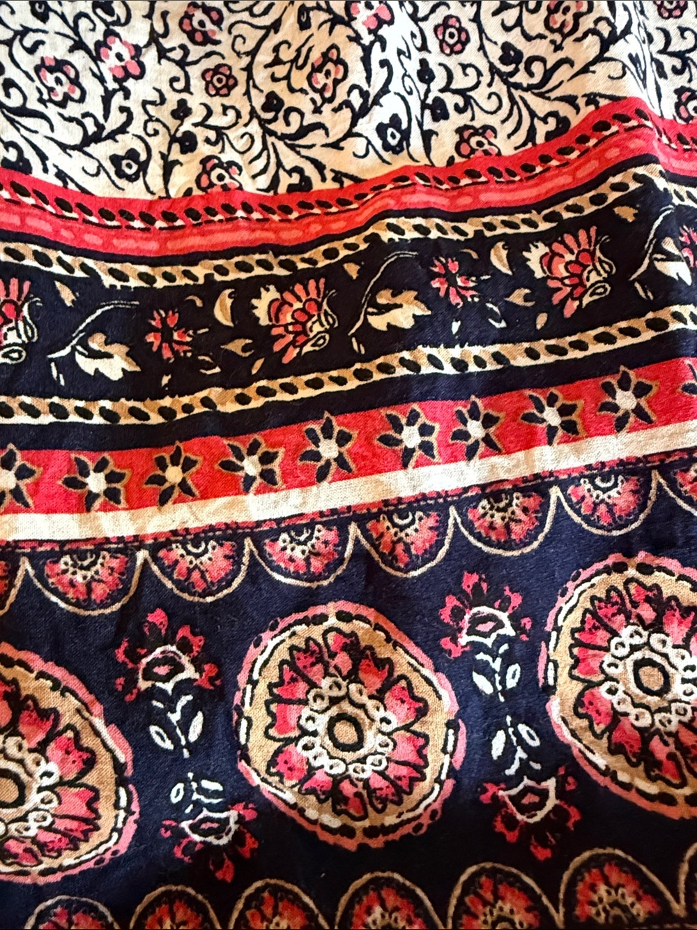Umgee White Floral Print Mini Dress with Navy and Red Accents - Picture 8 of 10